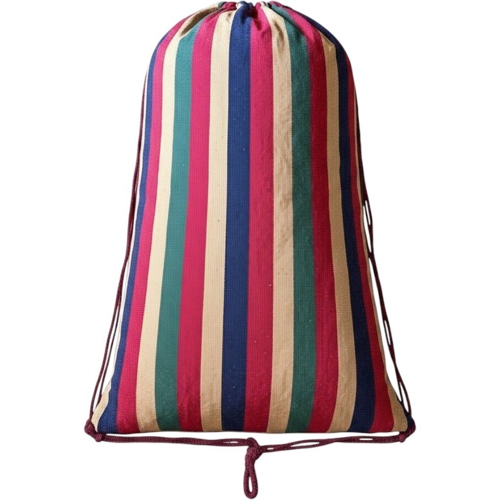 Vintage Striped Drawstring Backpack Gym Sack Tote Bag Multicolor XL canvas Irie